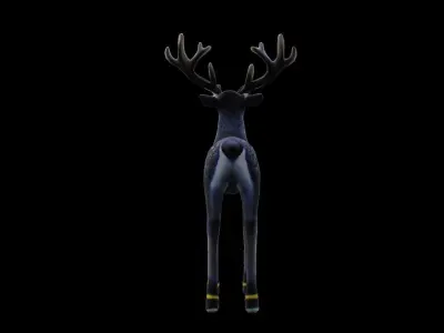 Grey deer  Deer low poly Low-poly 3D model