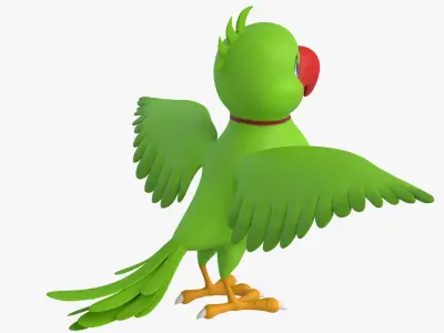 Cartoon Parrot Low-poly 3D model