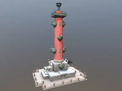 Rostral Columns PBR 4K low poly Low-poly 3D model