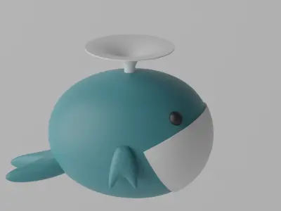 Cartoon Cute Whale 3D model
