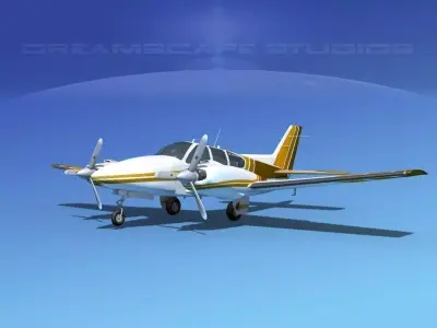 Beechcraft B55 Baron V14 3D model