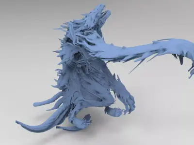 Hand Statue gargoyle 4 3D model