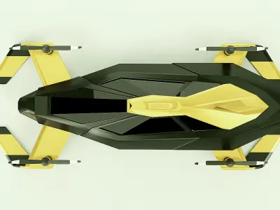 Flying car concept vehicle 3D model