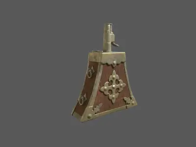 16th century gun powder flask version 1 Low-poly 3D model