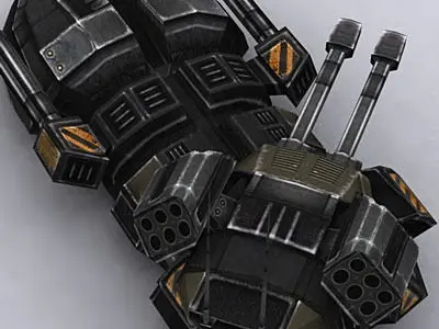 3DRT - Sci-Fi Hover Tank1 Low-poly 3D model