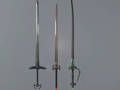 Stylized Heavy blade pack Low-poly 3D model