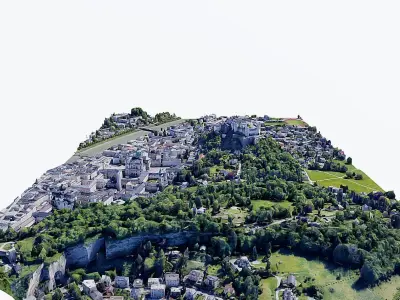 Hohensalzburg Fortress-castle Low-poly 3D model