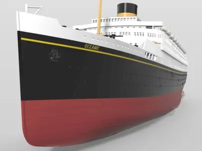 Print ready OCEANIC White Star Line mega ocean liner 1-600 kit 3D print model