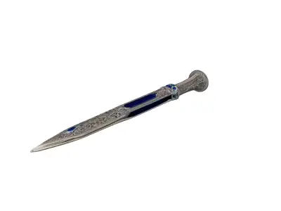 Ornate Fantasy Dagger with Gem Inlays 3D model