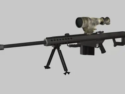 Sniper Denel 6NTW-20 Low-Poly 3D Model Low-poly 3D model purchase
