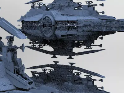 Jupiter Ancient tech temple Space station 3 designs 3D model