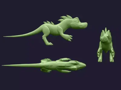 Cartoon Baryonyx - Cute Dinosaur - Dino Figurine Low-poly 3D model
