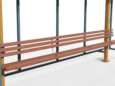 Bus Stand Waiting Area Free low-poly 3D model