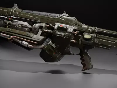 Sci-fi gun Low-poly 3D model