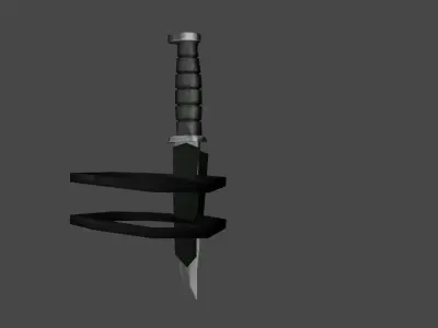 Low Poly Knife With Holster Low-poly 3D model