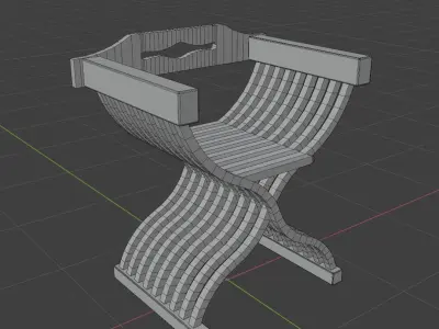Armchair savonarola medieval Free 3D model