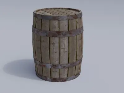 Barrel Low Poly PBR wooden Low-poly 3D model
