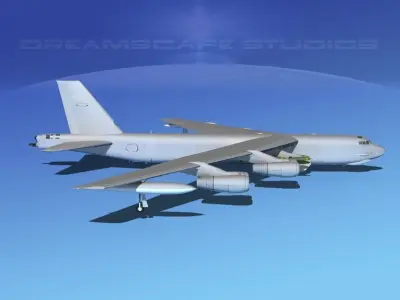 Boeing B-52G Stratofortress Bare Metal 3D model