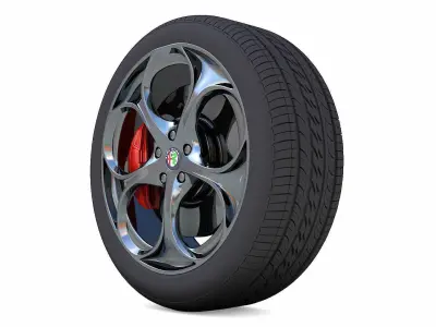 Alfa Romeo Giulia Rim 3D Model Low-poly 3D model