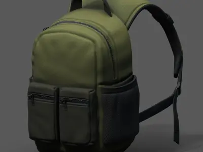 Backpack Camping Generic military combat soldier armor scifi  Low-poly 3D model