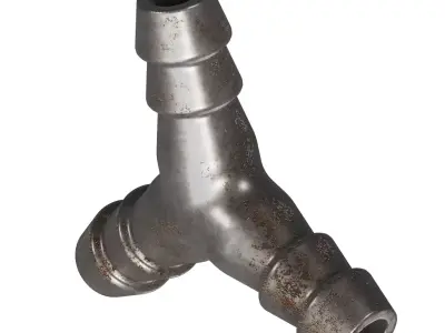 Rusty Steel Hose Connector 3D model