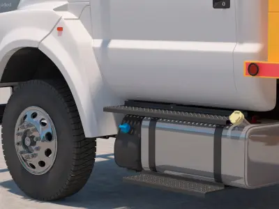 Mobile B-51 Drill Rig Truck Orange Rigged 3D model