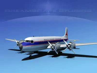 Douglas DC-7C Gulf Coast 3D model