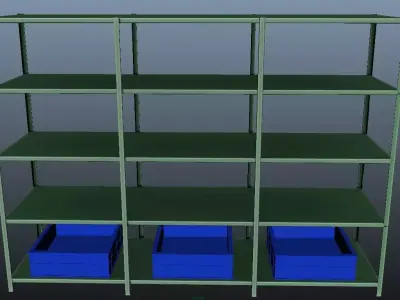 Industrial racks Low-poly 3D model