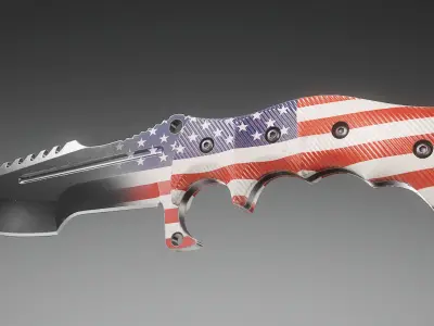 Tactical Combat Knife V3 Low-poly 3D model