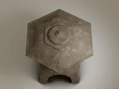 Low-Poly Tourou stone pagoda Low-poly 3D model