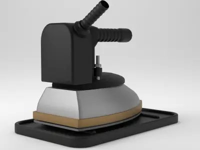 Professional Industrial Clothes Steam Iron Low-poly 3D model