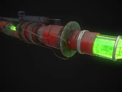 steampunk lightsaber Low-poly 3D model