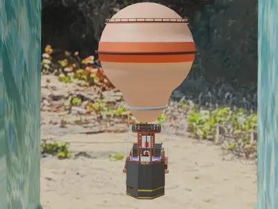 Air ship Low-poly 3D model