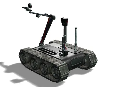 Tank Robot Low-poly 3D model