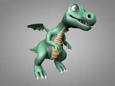 Dragon Cartoon Low-poly 3D model