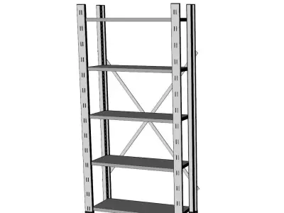 Steel shelf  rack system Free 3D model