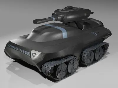 Futuristic Modern Sci fi War Tank Black Free low-poly 3D model