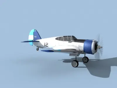 Curtiss H-75C Mohawk V15 Argentina 3D model