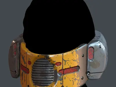 Gas mask helmet 3d model scifi Low-poly 3D model Low-poly 3D model