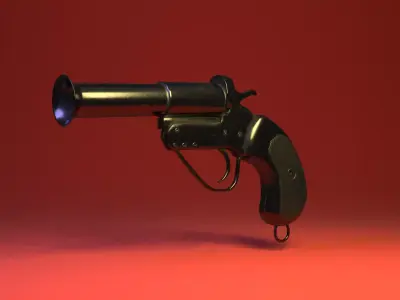 Flare Gun Low-poly 3D model