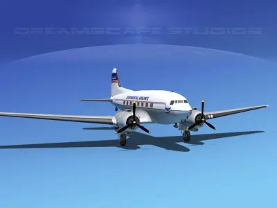 Douglas DC-3 Continental 3D model