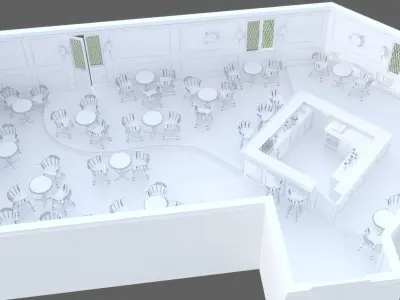 Pub scene 3D model