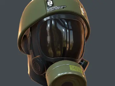 Gas mask helmet 3d model scifi Low-poly  Low-poly 3D model 539