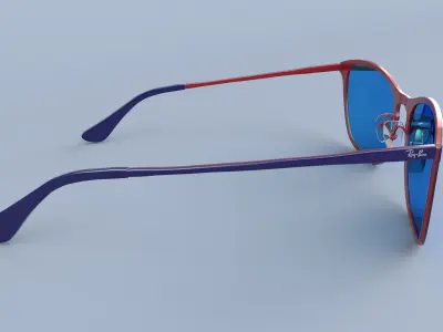 Ray Ban Sunglasses Junior RJ9539S Blue and Red Blue Mirror 3D model