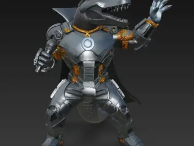 Terminator Crocodile Rockstar Armored Stage Beast 3D Print Model 3D model