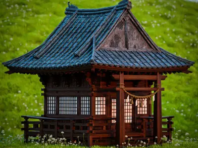 JAPANESE SHRINE Low-poly 3D model