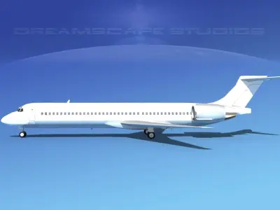 McDonnell Douglas MD-87 Unmarked 1 3D model