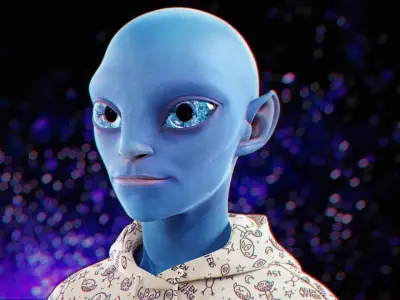 Alien NFT Model with all the source files and textures Low-poly 3D model