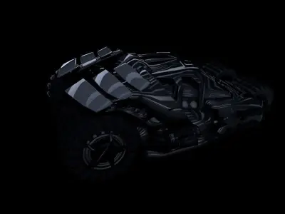 Detailed Batmobile From Batman Begins Low-poly 3D model