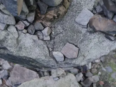 Korea moss valley stone tower 3D model